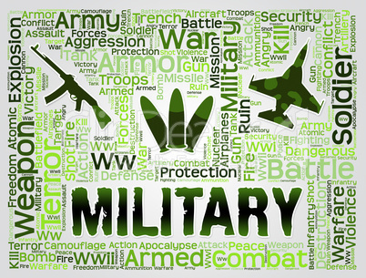 Military Word Means Armed Forces And Defense