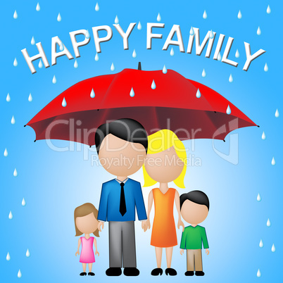 Happy Family Indicates Parenting Joy And Fun