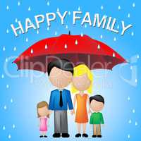 Happy Family Indicates Parenting Joy And Fun