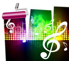 Music Symbols Represents Singing Soundtracks And Audio