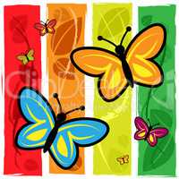Colorful Butterflies Shows Vibrant Butterfly And Nature