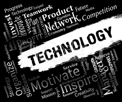Technology Words Represents Electronics Digital And Hi Tech