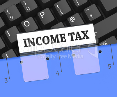 Income Tax File Means Paying Taxes 3d Rendering