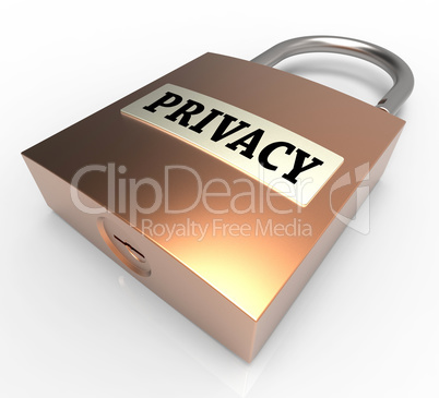Privacy Padlock Indicates Restricted Private 3d Rendering