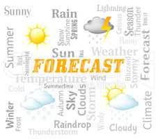 Weather Forecast Represents Meteorological Conditions And Climat