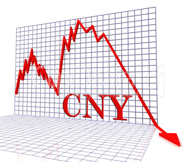 Cny Graph Negative Represents Foreign Exchange 3d Rendering
