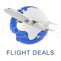 Flight Deals Represents Airplane Sale 3d Rendering