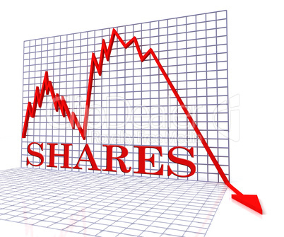 Shares Graph Negative Represents Exchange Funds 3d Rendering