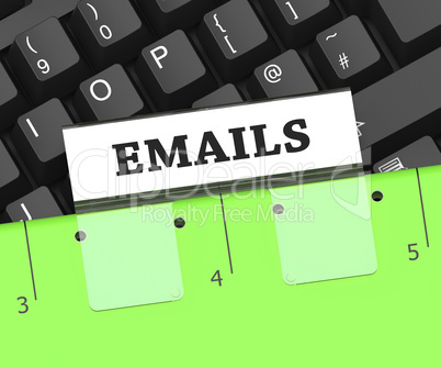 Emails Folder Represents Internet Message 3d Rendering