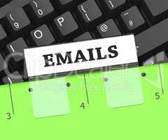 Emails Folder Represents Internet Message 3d Rendering