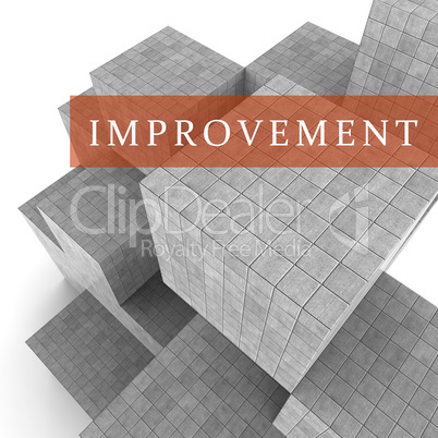 Improvement Words Shows Progress Upgrade 3d Rendering
