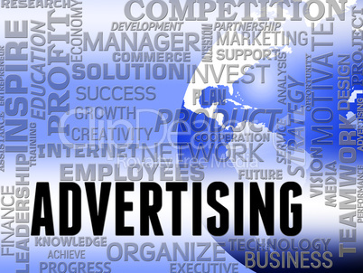 Advertising Word Shows Promote Advertisments And Ads