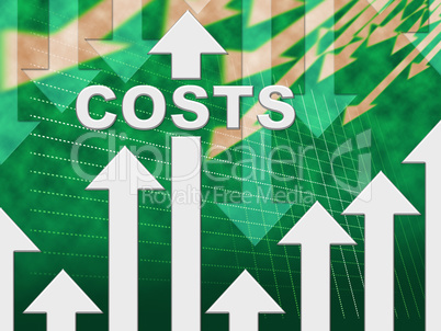 Costs Graph Indicates Paying Expenses And Outgoings