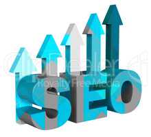 Seo Graph Represents Search Engine 3d Rendering
