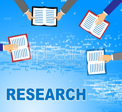 Research Books Represents Gathering Data And Analysis