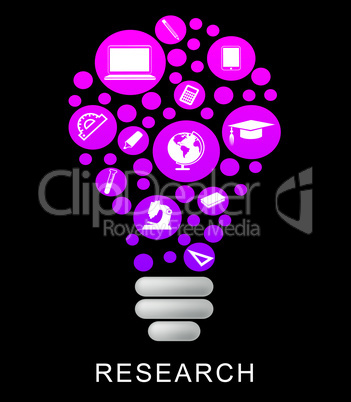 Research Lightbulb Means Gathering Data And Examination