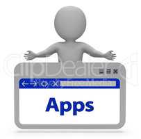 Apps Webpage Means Application Software 3d Rendering