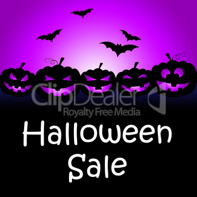 Halloween Sale Means Trick Or Treat And Celebration