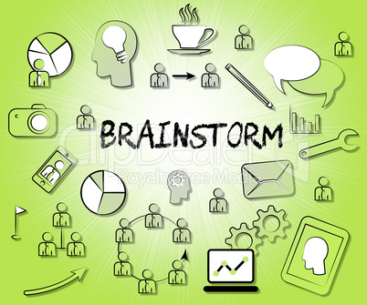 Brainstorm Icons Means Dream Up And Brainstorming