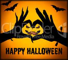 Happy Halloween Shows Trick Or Treat And Autumn