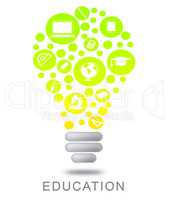Education Lightbulb Indicates Learn Tutoring And Glowing