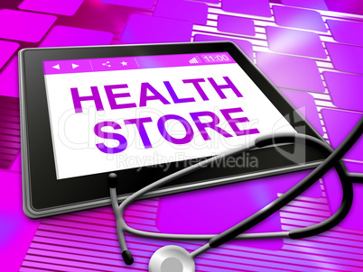 Health Store Indicates Preventive Medicine And Checkout