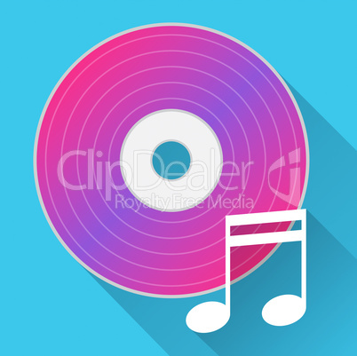 Music Disc Represents Sound Track And Cd