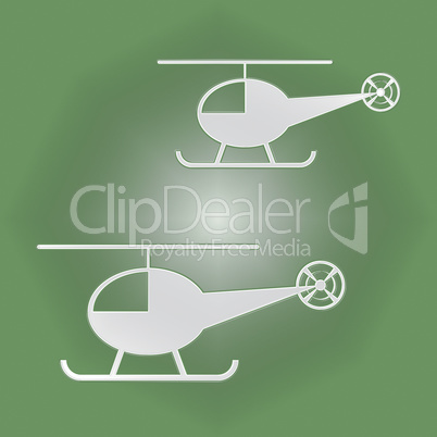 Helicopters Icon Shows Rotor Midair And Flight