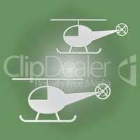 Helicopters Icon Shows Rotor Midair And Flight