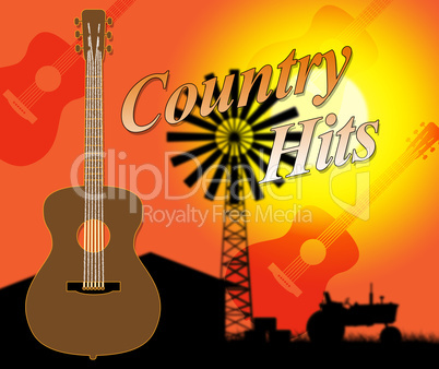 Country Hits Indicates Folk Music And Countryside