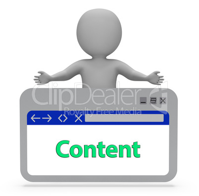 Content Webpage Represents Online Information 3d Rendering