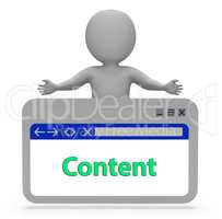 Content Webpage Represents Online Information 3d Rendering