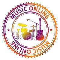 Music Online Indicates Web Site And Acoustic