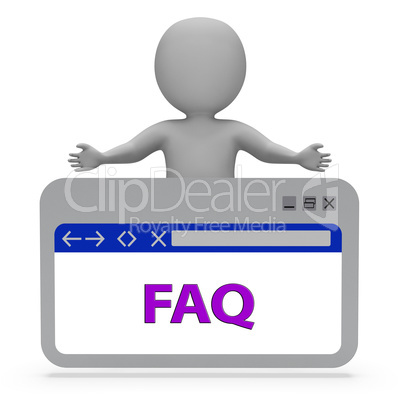 Faq Webpage Means Frequently Asked Questions 3d Rendering