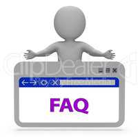 Faq Webpage Means Frequently Asked Questions 3d Rendering