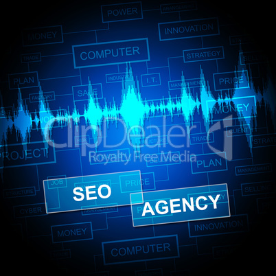Seo Agency Shows Search Engine And Agent