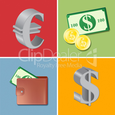 Currency Icons Shows Forex Trading And Fx