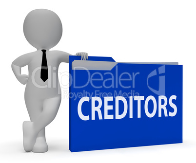 Creditors Folder Shows File Lend 3d Rendering