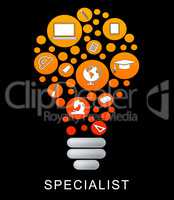 Specialist Lightbulb Indicates Power Source And Expertise