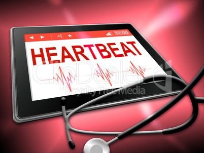 Heartbeat Tablet Means Pulse Trace And Cardiology