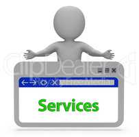Services Webpage Represents Website Assist 3d Rendering