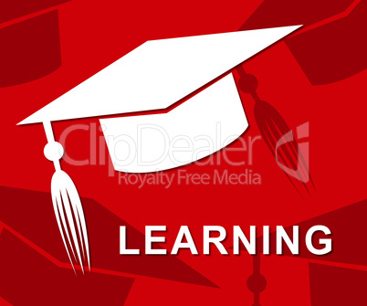 Learning Mortarboard Represents Hat Training And Academic