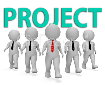 Project Businessmen Indicates Scheme Programme 3d Rendering