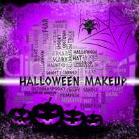 Halloween Makeup Indicates Trick Or Treat And Autumn