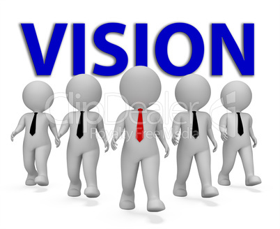 Vision Businessmen Means Objective Aspire 3d Rendering