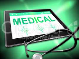 Medical Tablet Shows Medicine Online And Www