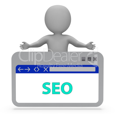 Seo Webpage Means Search Engine 3d Rendering
