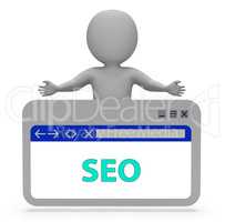Seo Webpage Means Search Engine 3d Rendering