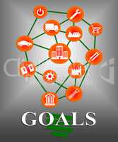 Goals Icons Shows Aspirations Targeting And Aspire