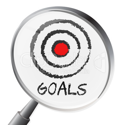 Goals Magnifier Shows Magnify Desire And Wishes